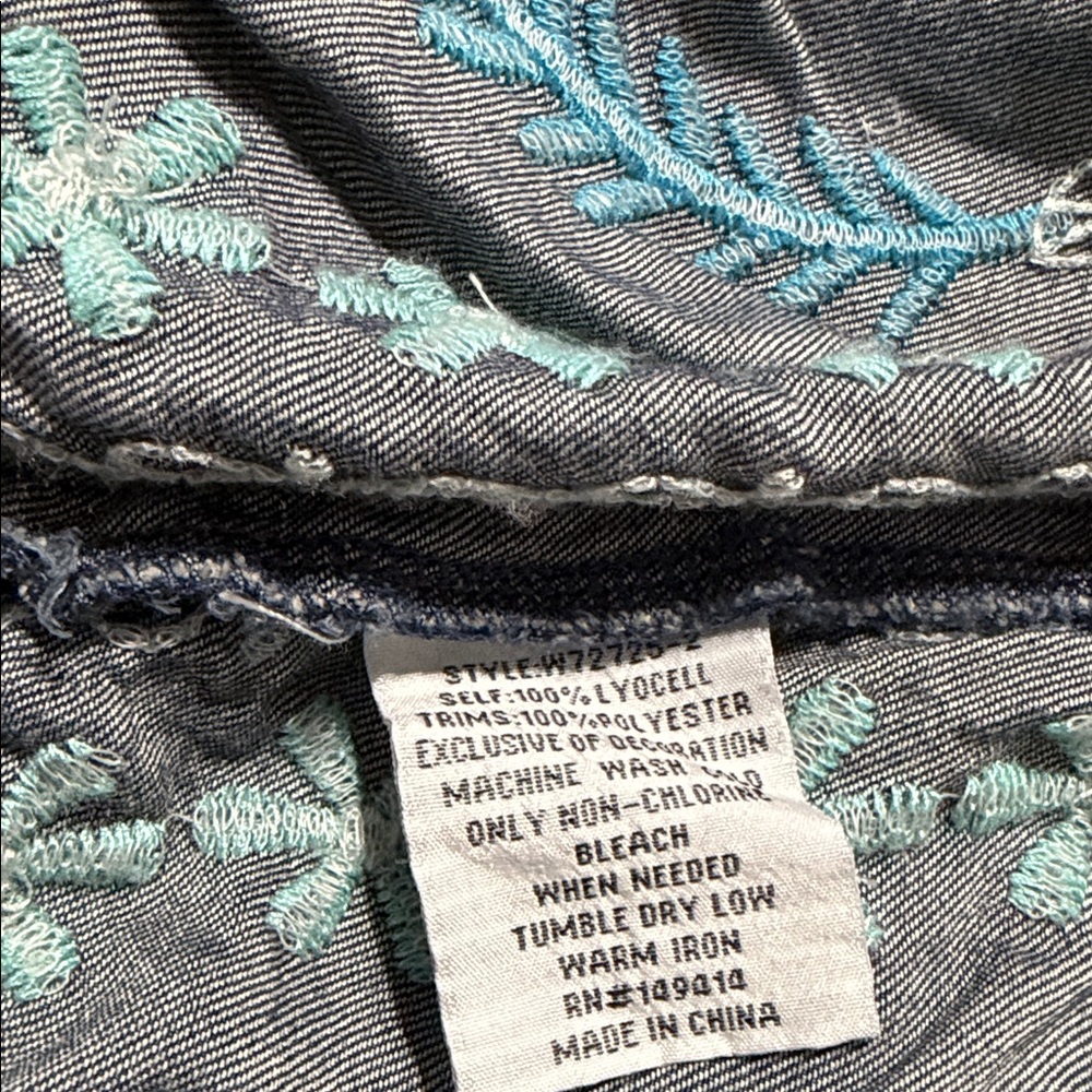 NWT Johnny Was Embroidered Blue Floral Maxi Skirt. Embellished w embroidered - Picture 10 of 11